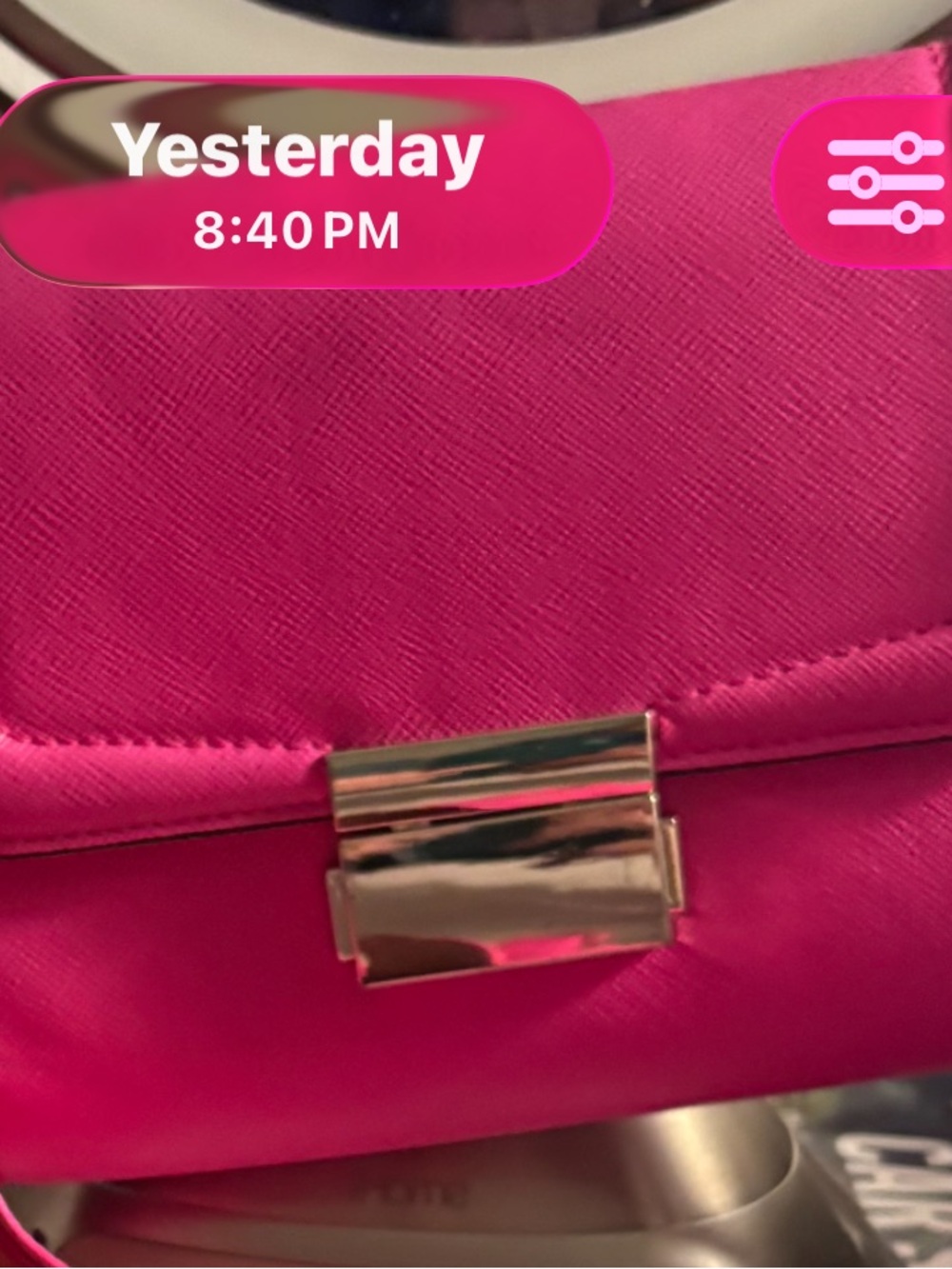 H&M Hot Pink Clutch with Gold-Tone Lock